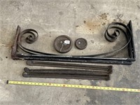Pair of Architectural Wrought Iron Supports etc.