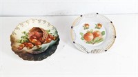 2 Vintage Bavaria Fruit Cabinet Plates