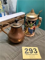 Beer, Stein and Copper tea pot