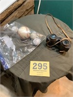 Vintage binoculars, and
Sports balls