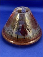 Vintage Acid Etched Glass Lamp Shade