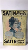 Vintage Tin Sign Satin Skin Cream. U15E