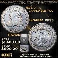 ***Auction Highlight*** 1824/2 Capped Bust Dime 10