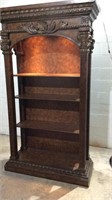 Large Ornate Wood Bookshelf W/Lights Z5A