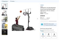 E8160  VIRNAZ 44" Portable Basketball Hoop, 7.6 -