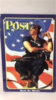 Vintage Tin Sign Rosie The Riveter U15E