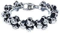 Stainless Steel Bracelet, Repeating SKULL Design