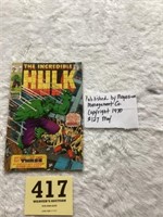 1970 Incredible Hulk comic book