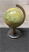 Vintage Small Tin Globe 8.5" Tall
