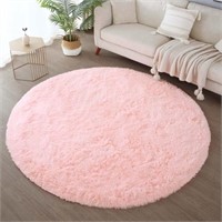 R426  Shaggy Rugs Fluffy Carpet Pink 6x6 Feet