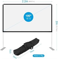Powerextra Projector Screen With Stand, 100 Inch 1