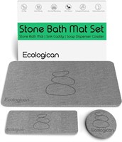 FB2551  Stone Bath Mat Set, 23.6" x 15.4" - 1 Set