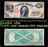 1917 $1 Large Size Legal Tender Note Grades vf++ S