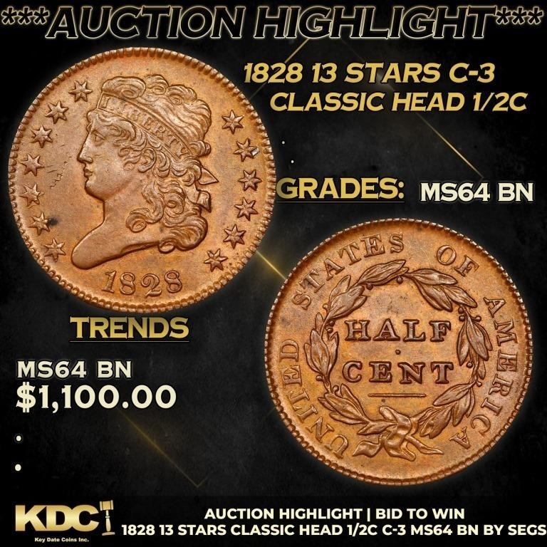 ***Auction Highlight*** 1828 13 Stars Classic Head