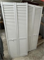 Pair White Bye Folding Shutter Style Doors, PVC