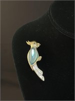 Vintage Parrot Jelly Belly Brooch