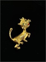 Vintage Angry Cat Brooch