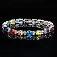 Multi Color Crystal Bangle Tennis Chain Bracelet