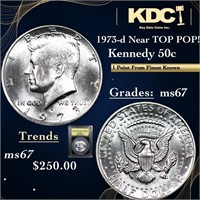 1973-d Kennedy Half Dollar Near Top Pop! 50c Grade