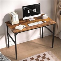 Wood Table & Metal Frame Home Office Computer Desk