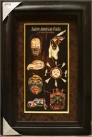 NATIVE American Masks Canvas Gallery Frame - 28 x