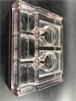 Antique pre-1920 manganese glass secretary's inkwe