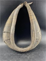 An antique leather horse collar 23"