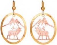 Copper Reflections Drop Earrings  - Moose