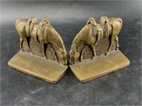 Pair of antique bronze horse bookends, beautiful f