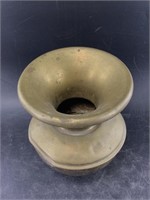 Antique brass spittoon appears to have weighted ba