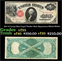 1917 $1 Large Size Legal Tender Note Grades vf++ S