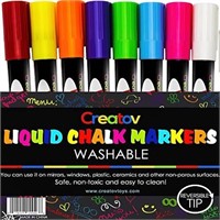 Creatov Liquid Chalk Washable Markers, 8 Colored