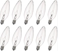 haraqi 10 Pack Candelabra Base 60W 120V B10 CTC