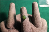 Greenish Stone Ring Size 5 3/4