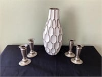 Decorative vase and candle holders