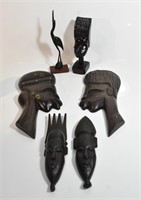 ASSORTED AFRICAN & INDIAN STYLE WALL DECOR/STATUES