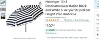 B889 Heininger 1343 6' Acrylic Striped Umbrella