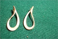 Pair of Gold Tone Pierced Earrings