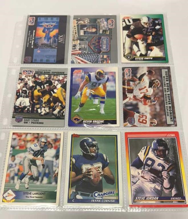 Lot of 9 football cards