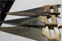 3 Vintage Hand Saw`s