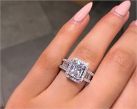 STUNNING Silver Ring for Women Wedding Cubic