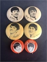 6 Beatles Nems Ent. Ltd. 64 Pinback Buttons