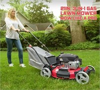 21-inch 3-in-1 Gas Powered Push Lawn Mower 144CC G