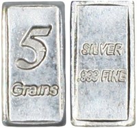 5 PURE SOLID .999 SILVER BARS