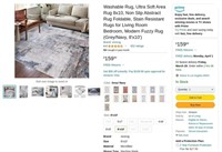 R417  Washable Ultra Soft Abstract Rug 8'x10' Grey