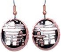 Copper Reflections Drop Earrings  - Double Inukshu