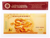 24kt Gold Leaf "DRAGON" Golden Note