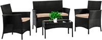 Wicker Patio Furniture 4 Piece Patio Set Chairs Wi