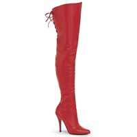 PLEASER - Red Leather Boots, LegG8899, Size 12 USA