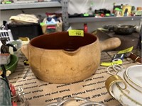 VINTAGE RED WING HANDLED POTTERY POT